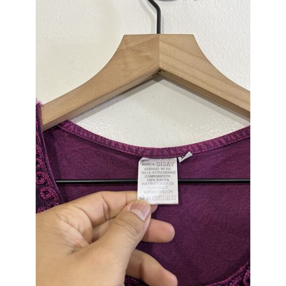 Boho Renaissance Inspired Peasant Tunic Top XL Cottagecore Folk Festival Artsy - Picture 4 of 15